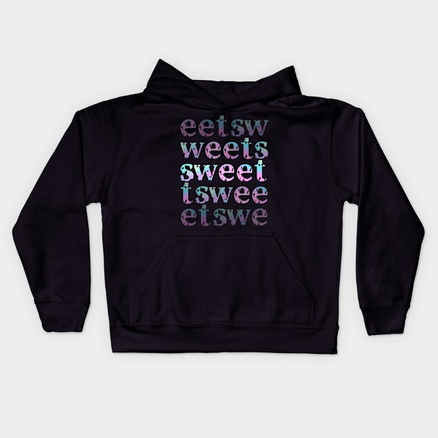 Sweet - Holographic Letters Kids Hoodie by SalxSal